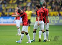 Fussball 1. Bundesliga : Benjamin Koehler, Pirmin Schwegler, Marco Russ (v. li., Eintracht Frankfurt)
