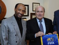 Fussball International: AFC Praesident Bin Hammam (Katar) und  FIFA Praesident Blatter (SUI)