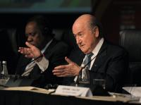 FUSSBALL WM 2010   Abschluss PK FIFA  Praesident BLATTER