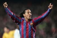 Fussball Int: CHL: Barcelona - Chelsea, Jubel RONALDINHO