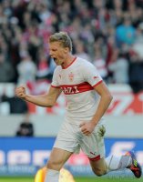 Fussball 1. Bundesliga  Saison 2011/2012 : JUBEL  Pavel Pogrebnyak (VfB Stuttgart)