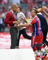 Fussball, 1. Bundesliga  Saison 13/14: JUBEL Trainer Pep Guardiola (FC Bayern Muenchen)