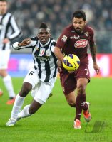 FUSSBALL SERIE A:  Pogba Paul (Juventus Turin) gegen Santana Mario Alberto (Torino FC)