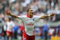 Fussball 1. Bundesliga : JUBEL nach dem Tor zum 1:3 Paolo Guerrero (Hamburger SV)