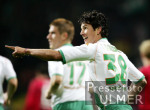 Fussball DFB-Pokal: Bremen - Leverkusen, JUBEL VALDEZ
