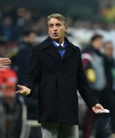 Fussball International Serie A 14/15: Trainer Roberto Mancini (Inter Mailand)