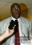 Basketball NBA "Magic" Johnson beim Interview