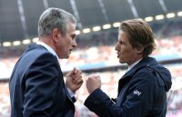 Fussball 1. Bundesliga, Saison 2012/2013:  Trainer Jupp Heynckes (FC Bayern Muenchen) im Sky Interview mit Moderator Michael Leopold