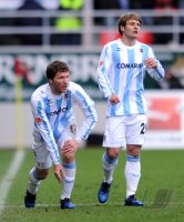 2. Fussball Bundesliga:  Benjamin Lauth, Daniel Halfar (v. li., 1860 Muenchen)