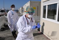 Corona: Container Ambulanz Tuebingen, Covid 19 Versorgung auf dem Tuebinger Festplatz