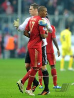 Fussball CHL  Saison 2011/2012:  Torwart Manuel Neuer, Jerome Boateng (v. li., FC Bayern Muenchen)