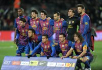 FUSSBALL International  COPA DEL REY  11/12: Mannschaftsbild FC Barcelona
