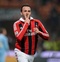 FUSSBALL SERIE A 2012/2013: JUBEL Giampaolo Pazzini (AC Mailand)