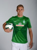 Fussball 1. Bundesliga, Saison 2012/2013, Werder Bremen: Nils Petersen im exklusiven Pressefoto ULMER Fotoshooting