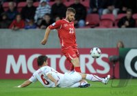Fussball U21-EURO 2011 Halbfinale:  Gaetano Berardi (re, Schweiz) gegen Lukas Vacha (li, Tschechische Republik)