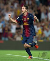 FUSSBALL Primera Division/Super Cup 2012: JUBEL Lionel Messi (Barca)