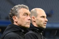 Fussball 2. Bundesliga: Sportdirektor Florian Hinterberger und Trainer Alexander Schmidt (v. li., 1860 Muenchen)