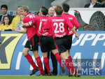 Fussball 1. Bundesliga: Wolfbsurg - Nuernberg, Jubel Nuernberg