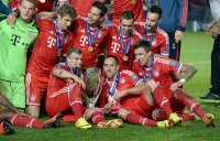 Fussball Supercup Finale 2013: JUBEL Supercupsieger FC Bayern Muenchen