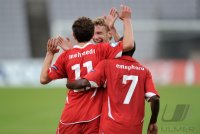Fussball U21-Europameisterschaft 2011:  Jubel Admir Mehmedi, Fabian Lustenberger , Innocent Emeghara (v. li., Schweiz)