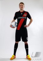 Andre SCHUERRLE (Deutschland) posiert im exklusiven Pressefoto ULMER Shooting im Trikot von Bayer 04 Leverkusen
