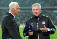 Fussball CHL  Saison 2011/2012:  Franz Beckenbauer , Trainer Jupp Heynckes  (v. li, FC Bayern Muenchen)