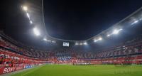 FUSSBALL  International CHL 09/10: Choreographie der FC Bayern Fans mit Vereinswappen