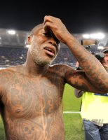 FUSSBALL SERIE A:  JUBEL nach dem Sieg , Djibril Cisse (Lazio Rom)
