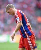 Fussball, 1. Bundesliga  Saison 2013/2014: Verletzung Bastian Schweinsteiger (FC Bayern Muenchen)
