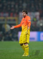 FUSSBALL INTERNATIONAL CHL ACHTELFINALE 12/13: Lionel Messi (Barca) enttaeuscht