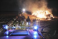 Brand eines Strohlagers bei Neustetten - Wolfenhausen