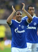 Fussball 1. Bundesliga : Jubel nach dem Sieg Jefferson Farfan (FC Schalke 04)
