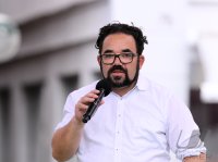 Politik, Wahlkampf Buendnis 90/Die Gruenen: Bundestagsabgeordnete Chris Kuehn