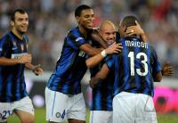 FUSSBALL SERIE A: JUBEL Obiorah Nwankwo, Wesley Sneijder, Maicon (v. li., Inter Mailand)