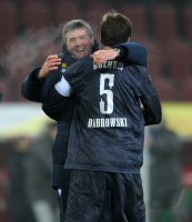 2. Fussball Bundesliga : (v. li.) VfL Bochum JUBEL nach dem Sieg mit Trainer Friedhelm Funkel, Christoph Dabrowski