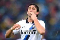 FUSSBALL SERIE A:  Jubel Diego Milito (Inter Mailand)