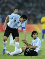 FUSSBALL  Olympia 2008   Halbfinale  Maenner   Argentinien - Brasilien