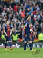 FUSSBALL Primera Division 2012/2013: Lionel Messi (Barca) enttaeuscht