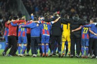 Fussball CHL  Saison 2011/2012: FC Basel Jubel nach dem Sieg