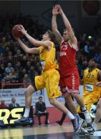 Basketball 1. Bundesliga 14/15 Hauptrunde:  Walter Tigers Tuebingen - FC Bayern Muenchen