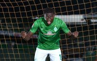 Fussball 1. Bundesliga, Saison 2012/2013, Werder Bremen: Joseph Akpala im exklusiven Pressefoto ULMER Fotoshooting