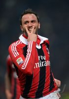 FUSSBALL SERIE A 2012/2013: JUBEL Giampaolo Pazzini (AC Mailand)