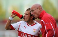 Fussball 3. Bundesliga:  Tobias Rathgeb, Trainer Juergen Seeberger (v.li., Stuttgart II)