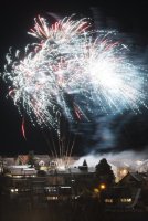Feuerwerk an Silvester 2021 / Neujahr 2022 ueber Rotternburg