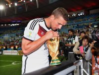 FUSSBALL WM 2014, FINALE: JUBEL Lukas Podolski (Deutschland)