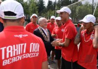 Beachsoccer Nationalteam von Tahiti besucht die FIFA