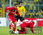 Fussball 1. Bundesliga: Dortmund - Leverkusen, Zweikampf