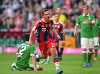 Fussball 1. Bundesliga Saison 14/15: JUBEL Philipp Lahm (FC Bayern Muenchen)