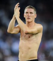 Fussball CHL  Saison 2011/2012: JUBEL Bastian Schweinsteiger (FC Bayern Muenchen)