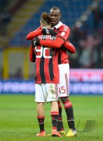 FUSSBALL SERIE A:  Stephan El Shaarawy und Mario Balotelli (v. li., AC Mailand)